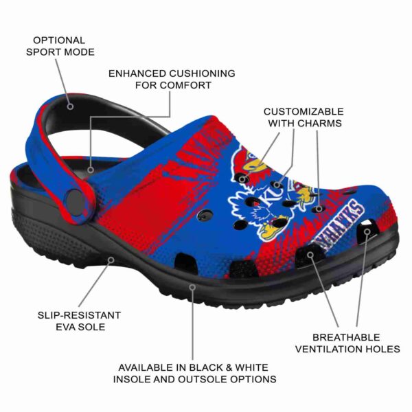 custom kansas jayhawks paint splatter graphics crocs new arrival