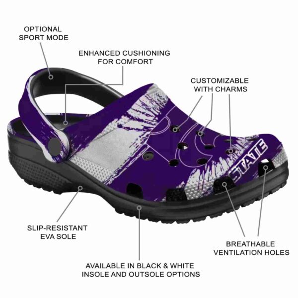 custom kansas state wildcats paint splatter graphics clog new arrival