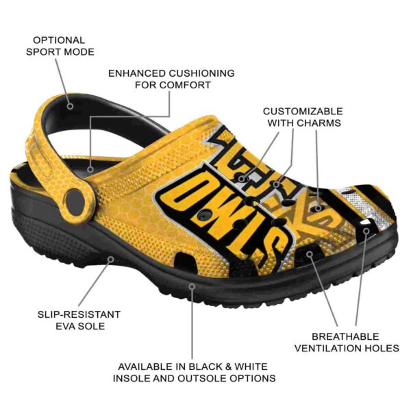 custom kennesaw state owls contrasting stripes clog new arrival