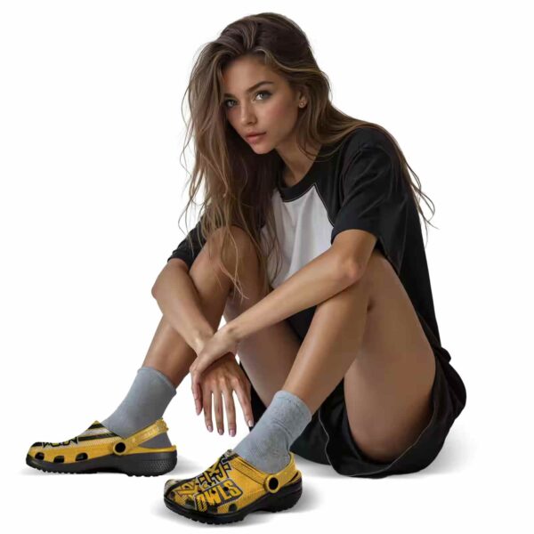 custom kennesaw state owls contrasting stripes clog premium grade