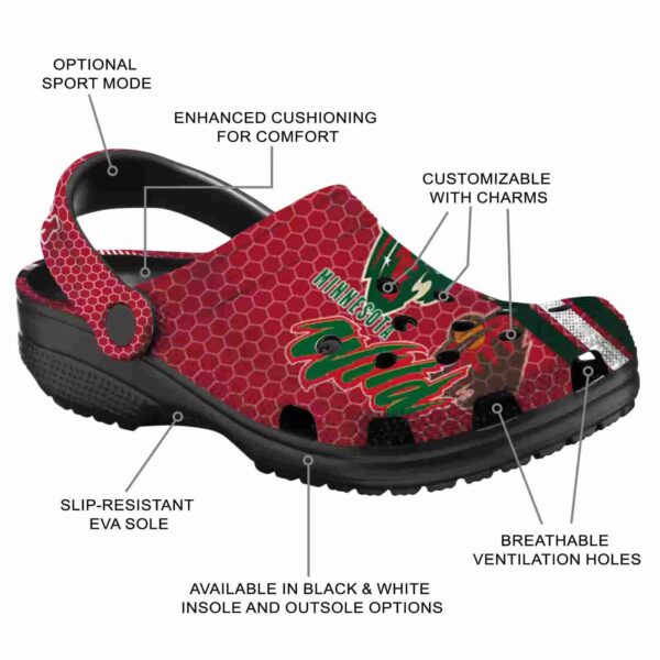 custom minnesota wild contrasting stripes clog new arrival