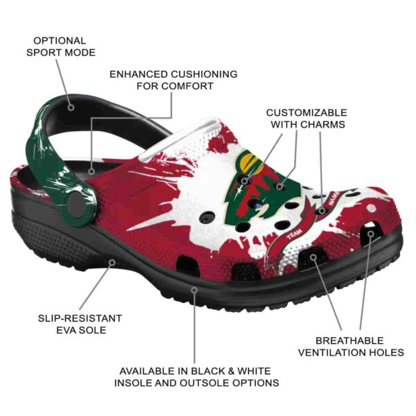 custom minnesota wild splatter pattern clog new arrival