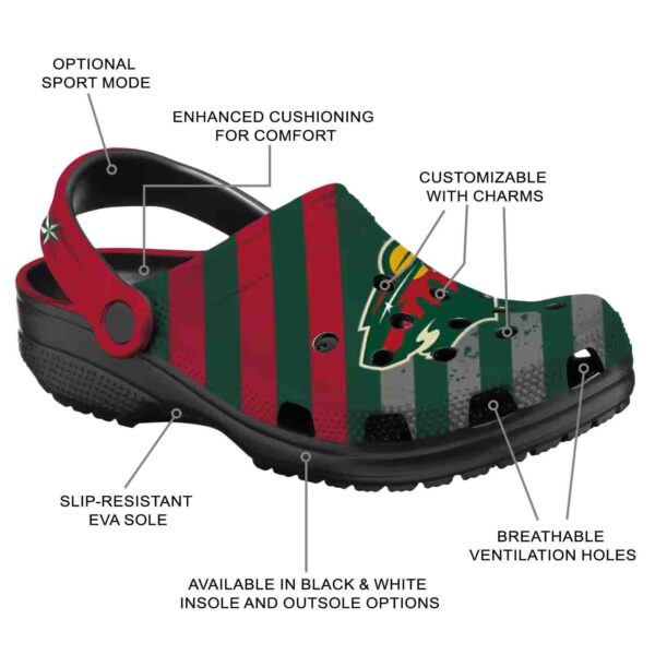 custom minnesota wild star spangled graphic clog new arrival