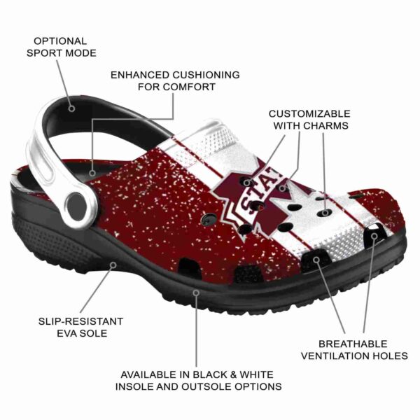 custom mississippi state bulldogs vertical stripes crocs new arrival