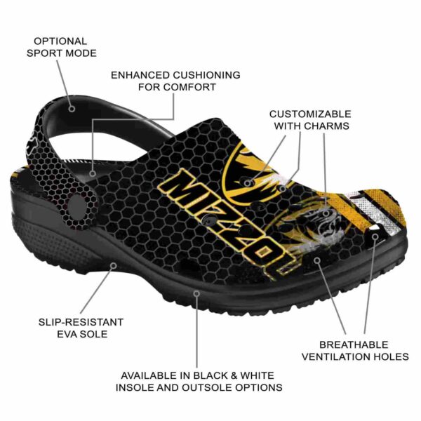 custom missouri tigers contrasting stripes clog new arrival