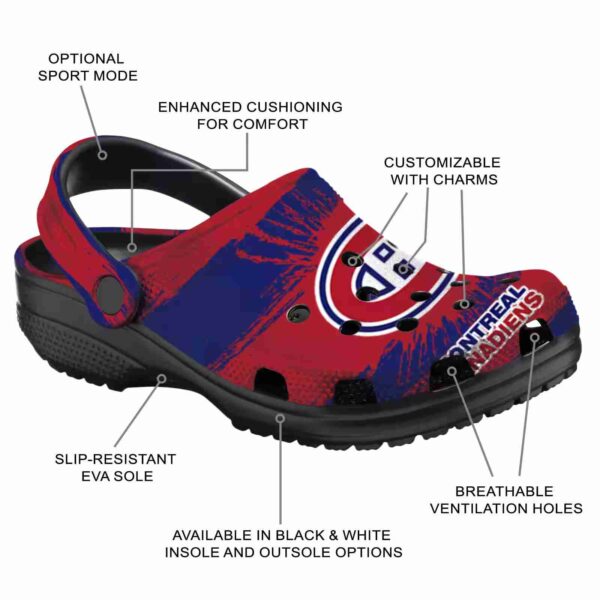 custom montreal canadiens paint splatter graphics clog new arrival