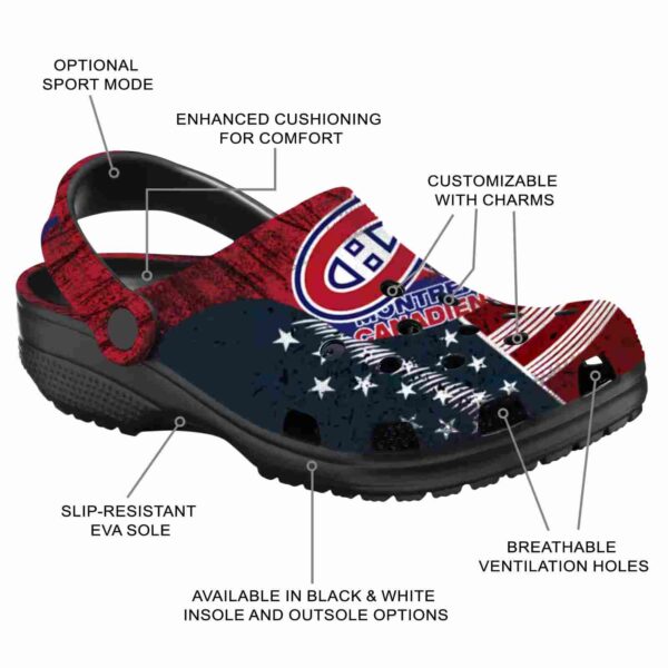 custom montreal canadiens star spangled side pattern clog new arrival