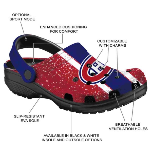 custom montreal canadiens vertical stripes clog new arrival