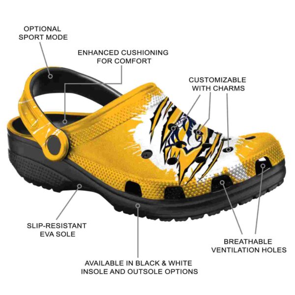 custom nashville predators splash motif background clog new arrival