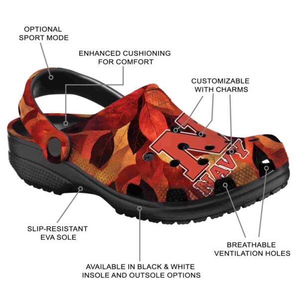 custom navy midshipmen autumn leaves clog new arrival