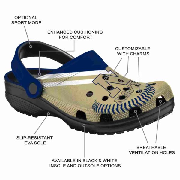 custom navy midshipmen baseball motif clog new arrival