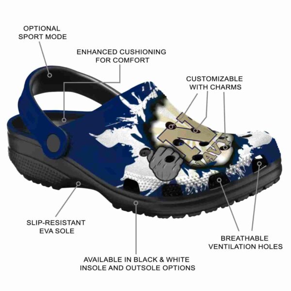 custom navy midshipmen gripping hand clog new arrival