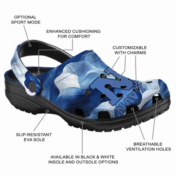 custom navy midshipmen ocean waves clog new arrival