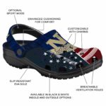 custom navy midshipmen star spangled side pattern clog best selling