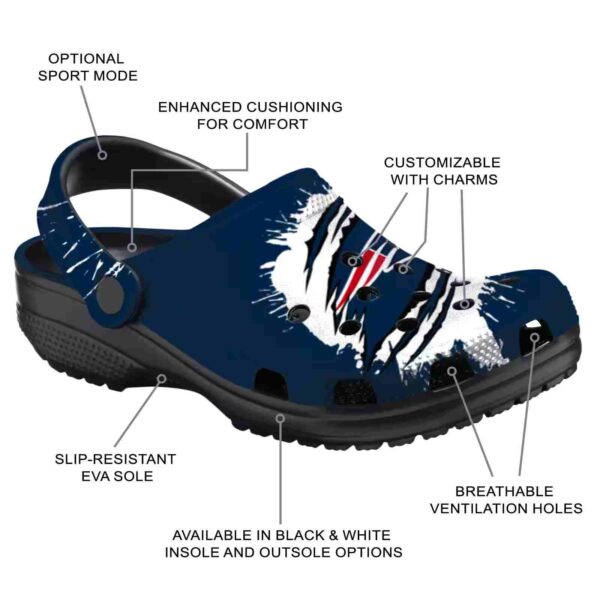custom new england patriots splash motif background crocs new arrival