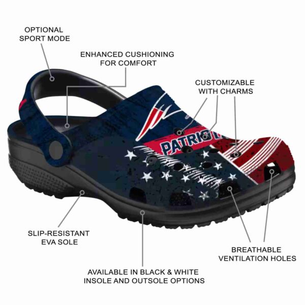 custom new england patriots star spangled side pattern crocs new arrival