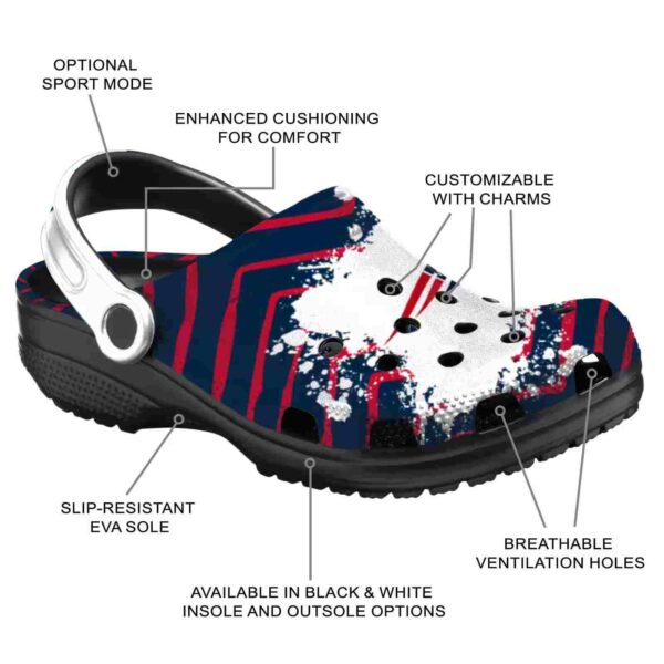 custom new england patriots zigzag paint burst crocs new arrival