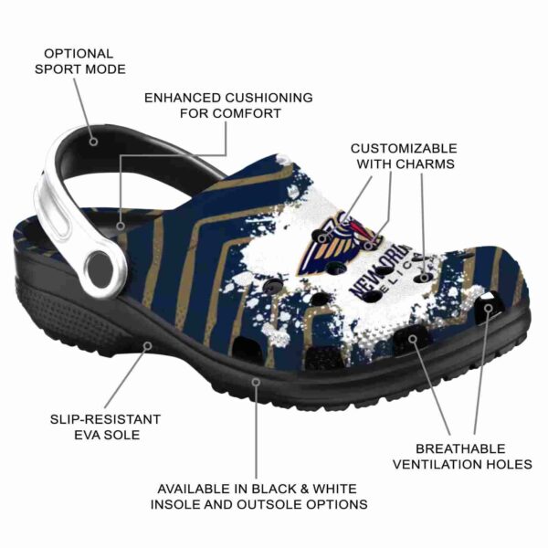custom new orleans pelicans zigzag paint burst clog new arrival