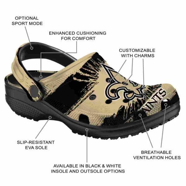 custom new orleans saints paint splatter graphics crocs new arrival