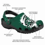 Custom New York Jets Splash Motif Background Crocs Best selling