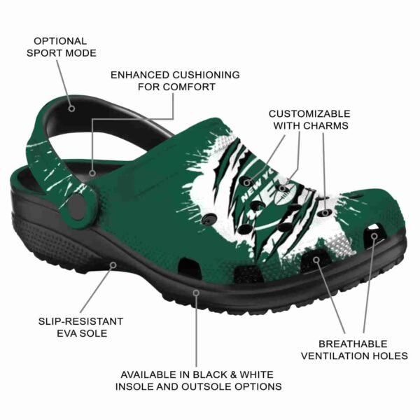 custom new york jets splash motif background crocs new arrival