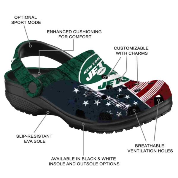 custom new york jets star spangled side pattern crocs new arrival