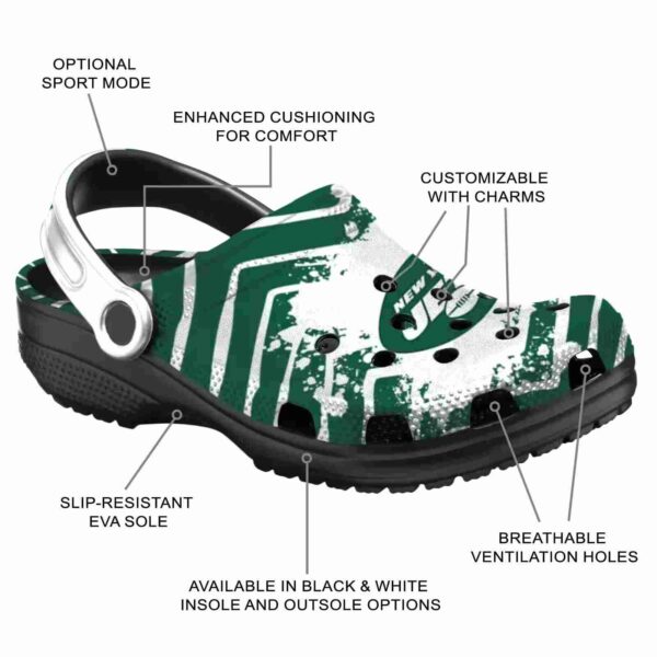 custom new york jets zigzag paint burst crocs new arrival