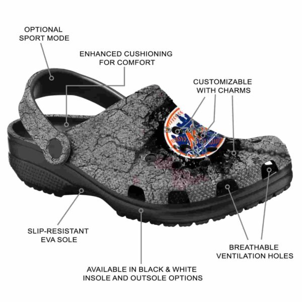 custom new york mets cracked ground texture crocs new arrival