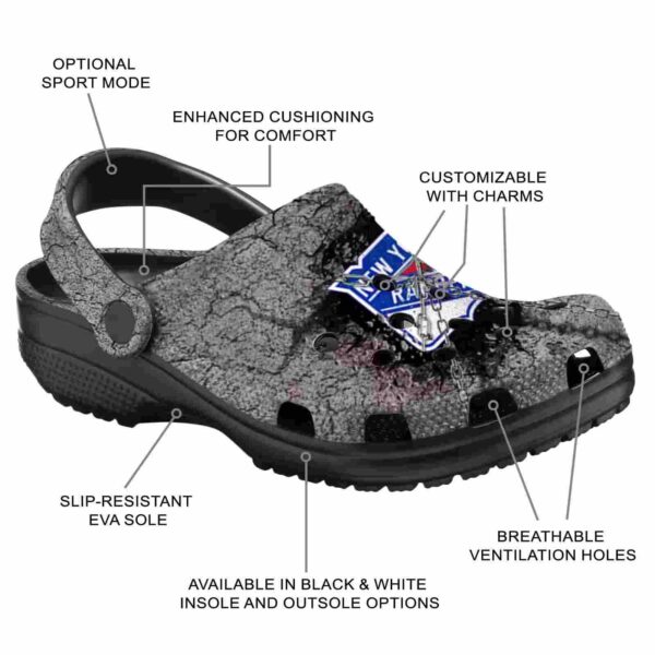 custom new york rangers cracked ground texture clog new arrival