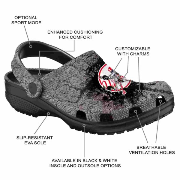 custom new york yankees cracked ground texture crocs new arrival