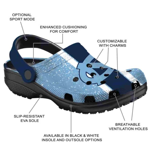 custom north carolina tar heels vertical stripes crocs new arrival