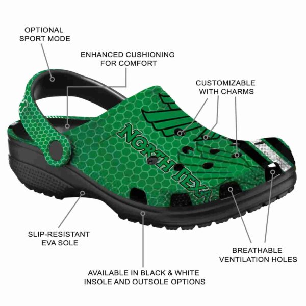 custom north texas mean green contrasting stripes clog new arrival