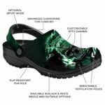 custom north texas mean green gothic skull clog best selling