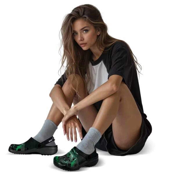 custom north texas mean green gothic skull clog premium grade