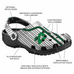 custom north texas mean green pinstripe pattern clog best selling