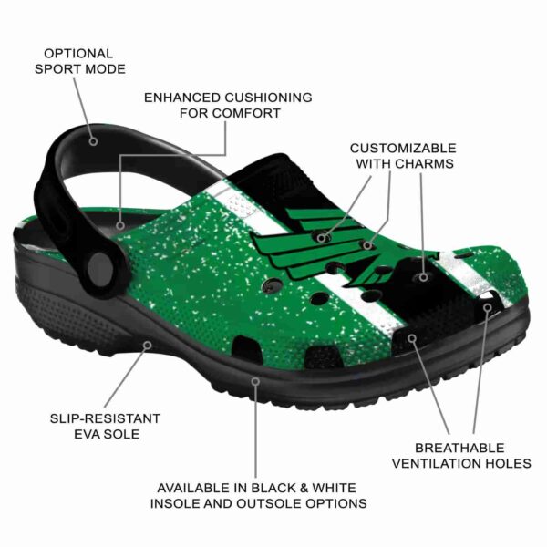 custom north texas mean green vertical stripes clog new arrival