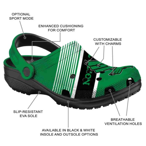 custom north texas mean green vibrant dual tone clog new arrival