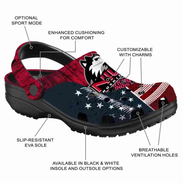 custom northern illinois huskies star spangled side pattern clog new arrival