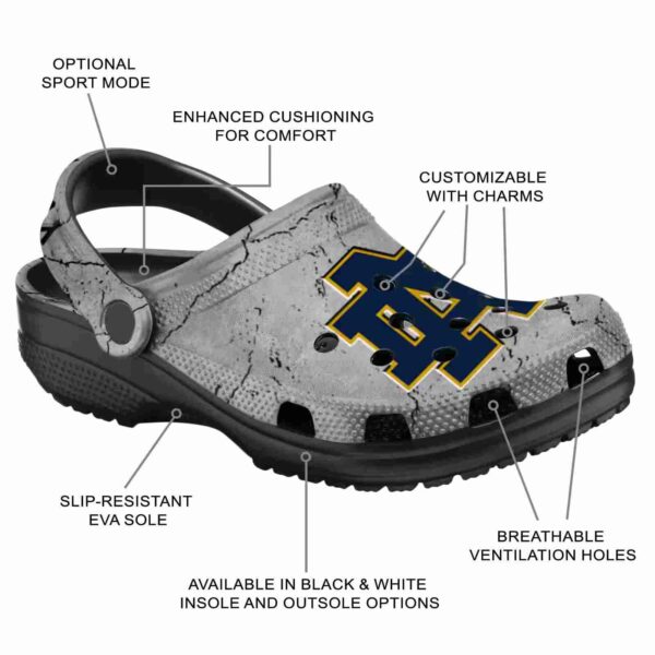 custom notre dame fighting irish cracked texture crocs new arrival