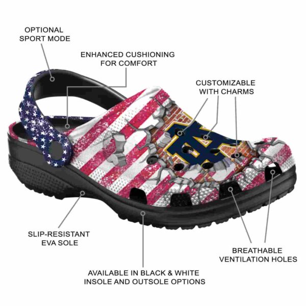 custom notre dame fighting irish freedom splinter crocs new arrival