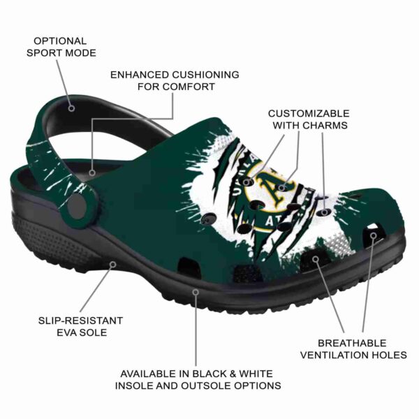 custom oakland athletics splash motif background crocs new arrival