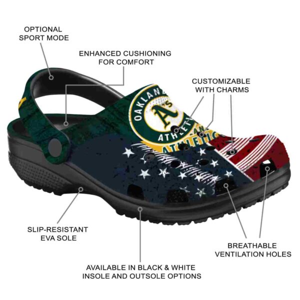 custom oakland athletics star spangled side pattern crocs new arrival