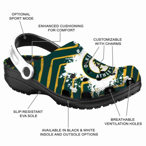 custom oakland athletics zigzag paint burst crocs new arrival