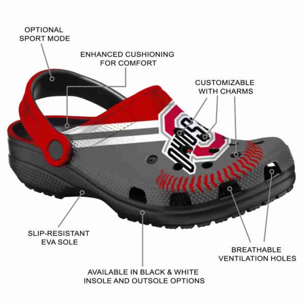 custom ohio state buckeyes baseball motif crocs new arrival