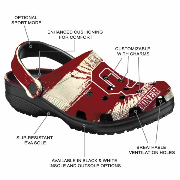 custom oklahoma sooners paint splatter graphics crocs new arrival