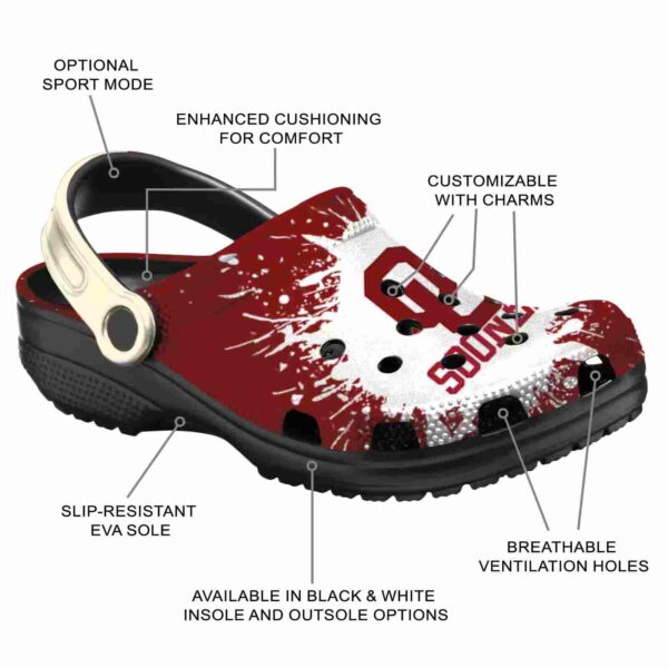 custom oklahoma sooners splash art crocs new arrival