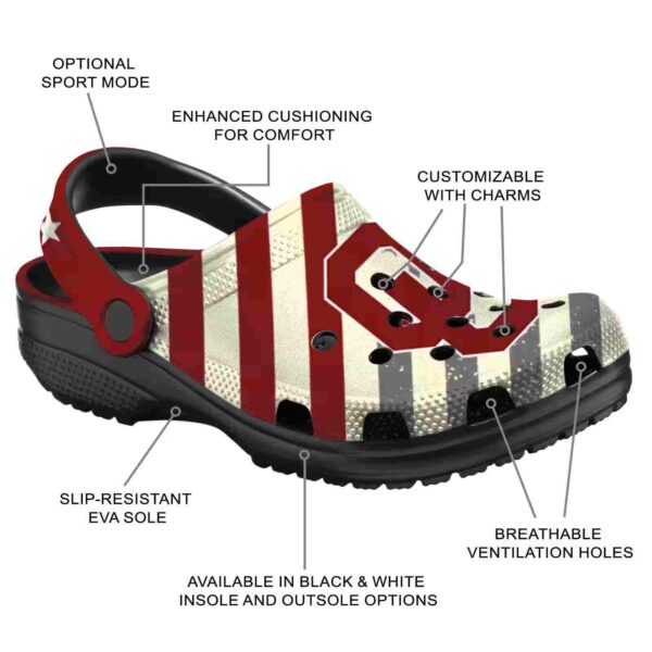 custom oklahoma sooners star spangled graphic crocs new arrival