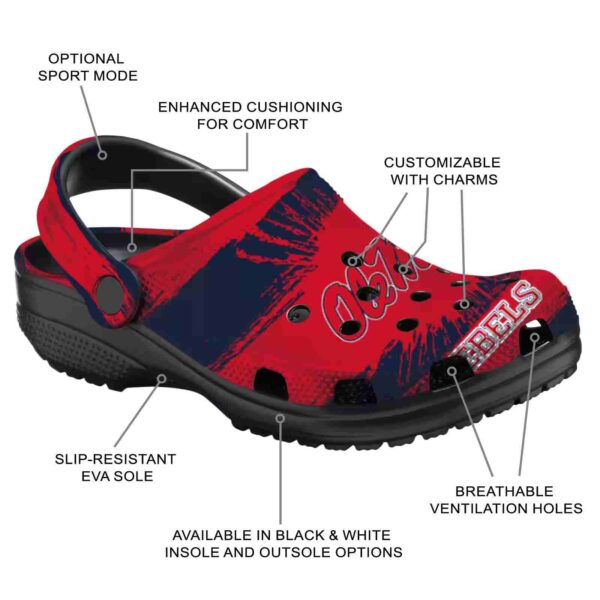 custom ole miss rebels paint splatter graphics clog new arrival