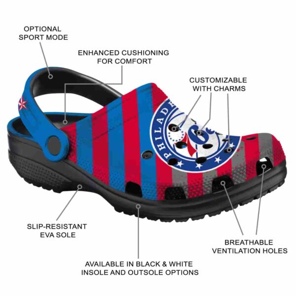 custom philadelphia 76ers star spangled graphic clog new arrival