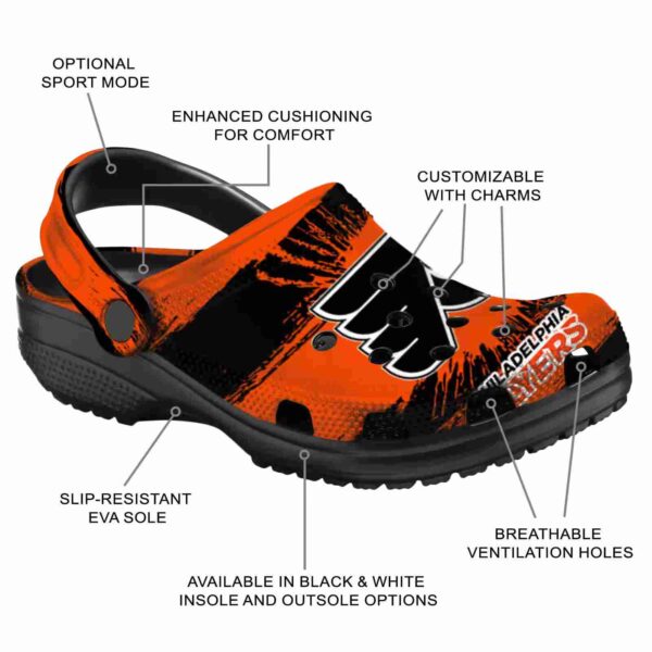 custom philadelphia flyers paint splatter graphics clog new arrival